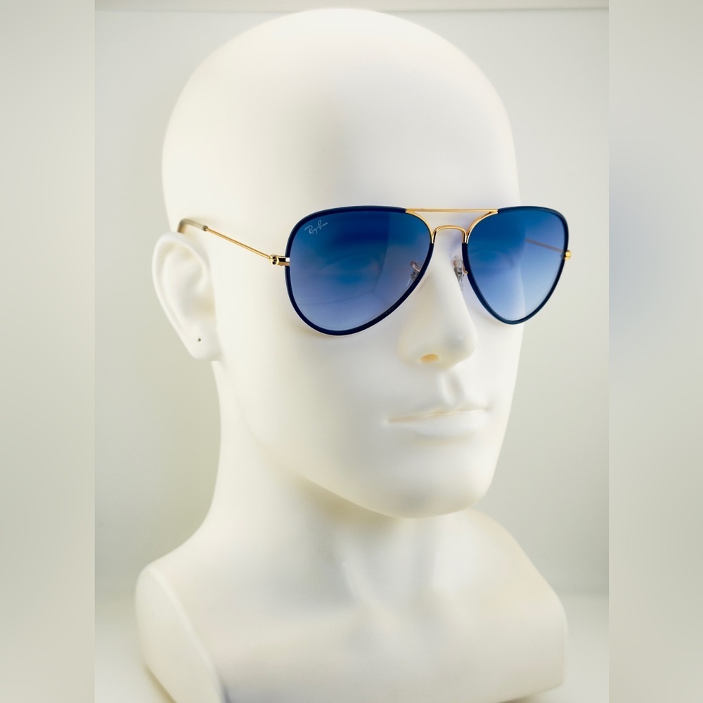 Ray-Ban Aviator Full Color Legend Sunglasses RB3025JM Light Blue Lens Gold Frame
